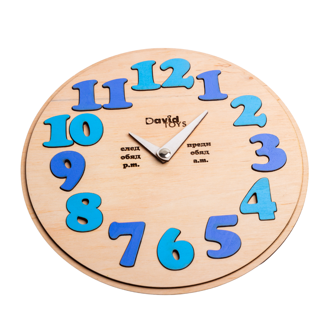 Дървен пъзел-часовник “Научи часа”