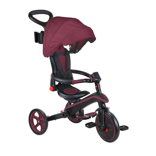 Детска триколка 4 в 1 GLOBBER EXPLORER TRIKE FOLDABLE, сгъваема, цвят бургунди