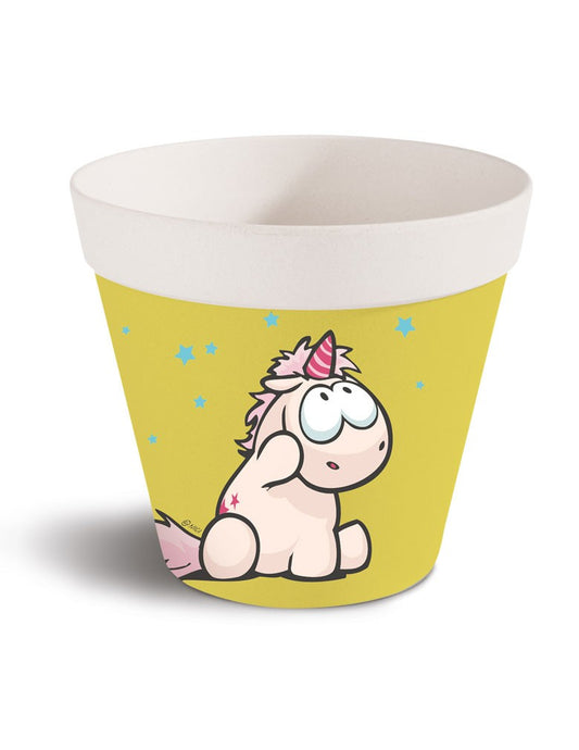 Бамбукова саксия - Еднорогът Theodor, жълта