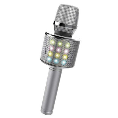 Детски парти микрофон с LED светлини - сребрист