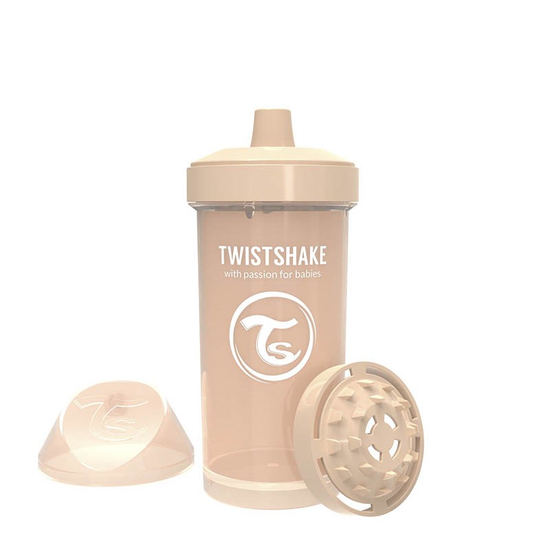 Детска чаша с шейкър Twistshake 360 мл 12+ месеца бежова