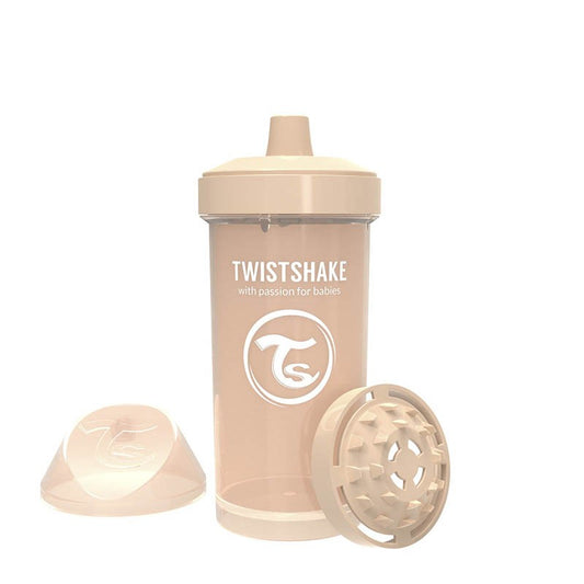 Детска чаша с шейкър Twistshake 360 мл 12+ месеца бежова