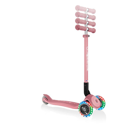 Детска сгъваема тротинетка със светещи колела PRIMO FOLDABLE PLUS LIGHTS – пастелно розовa