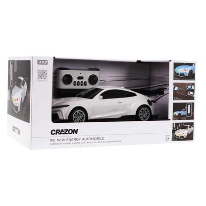 Детска спортна електрическа кола Crazon New Energy със зарядна станция, RC в бял цвят