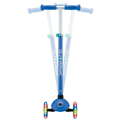 Детска тротинетка с 3 светещи колела GLOBBER PRIMO PLUS LIGHTS, синьо - зелена