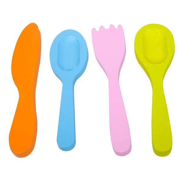 Детски дървен комплект закуска - зелен