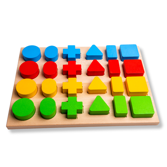 Дървен пъзел „Геометрични форми“