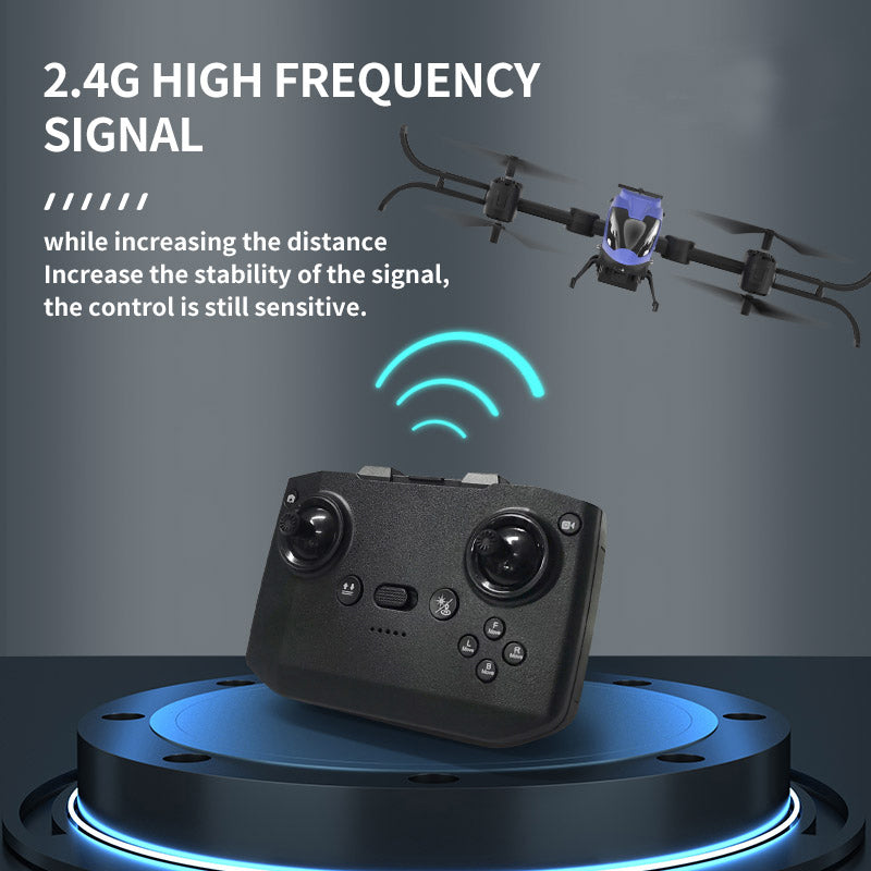 Сгъваем дрон с ULTRA HD 4K камера, светлинни ефекти и WiFi управление, син цвят