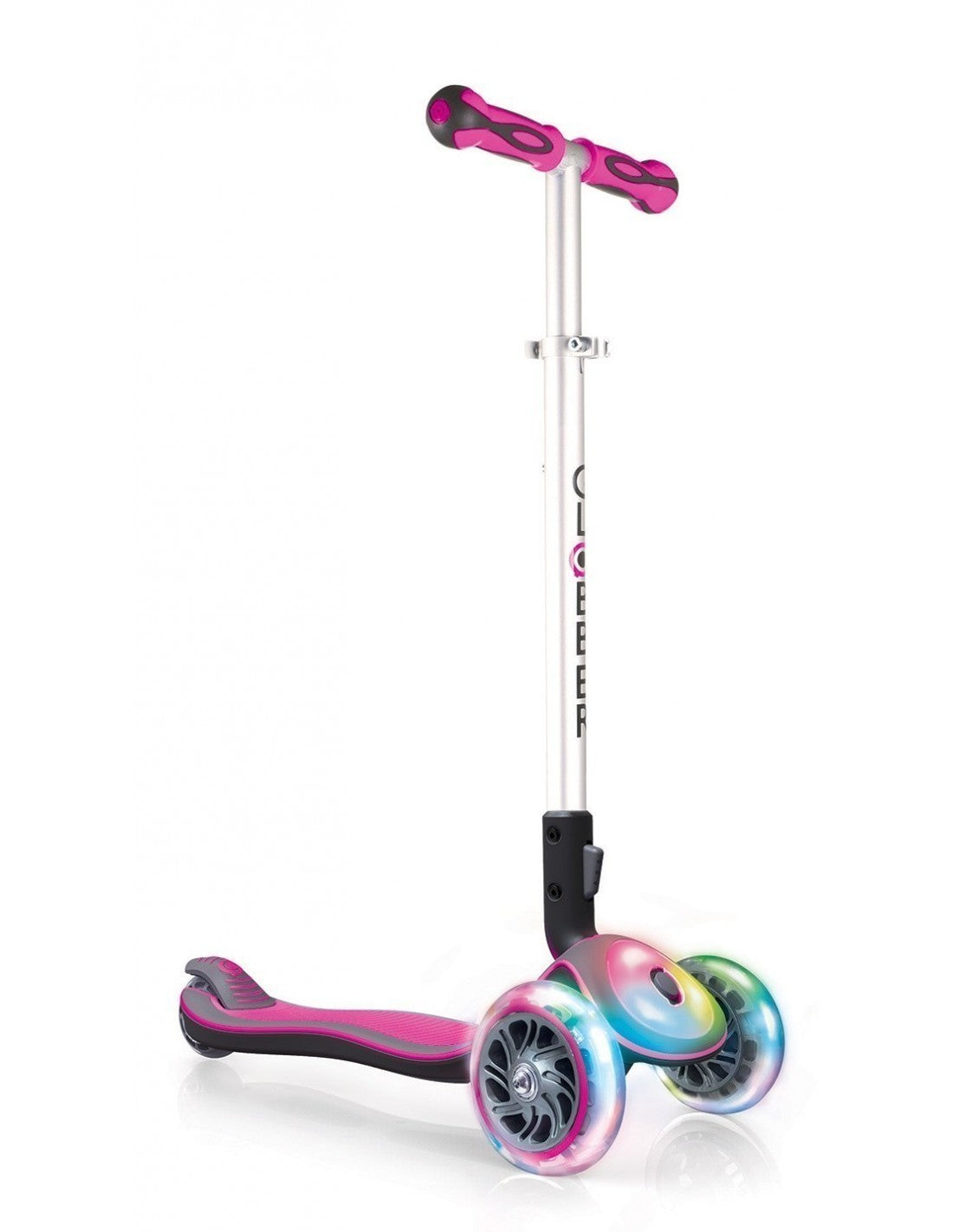 Сгъваема тротинетка Elite Light със светещи гуми и платформа - Розова