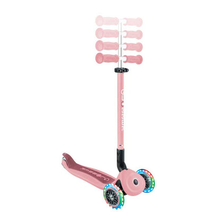 Сгъваема тротинетка с родителски контрол 5 в 1 Globber Go Up Active Lights, пастелно розова