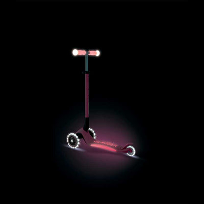 Сгъваема тротинетка със светещи дръжки ELITE GLOW LIGHTS, цвят корал