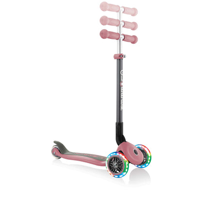 Сгъваема тротинетка със светещи гуми Globber Primo Foldable Lights, Пепел от рози
