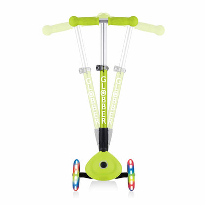 Сгъваема тротинетка със светещи колела, Globber Junior - 2+ г., зелена