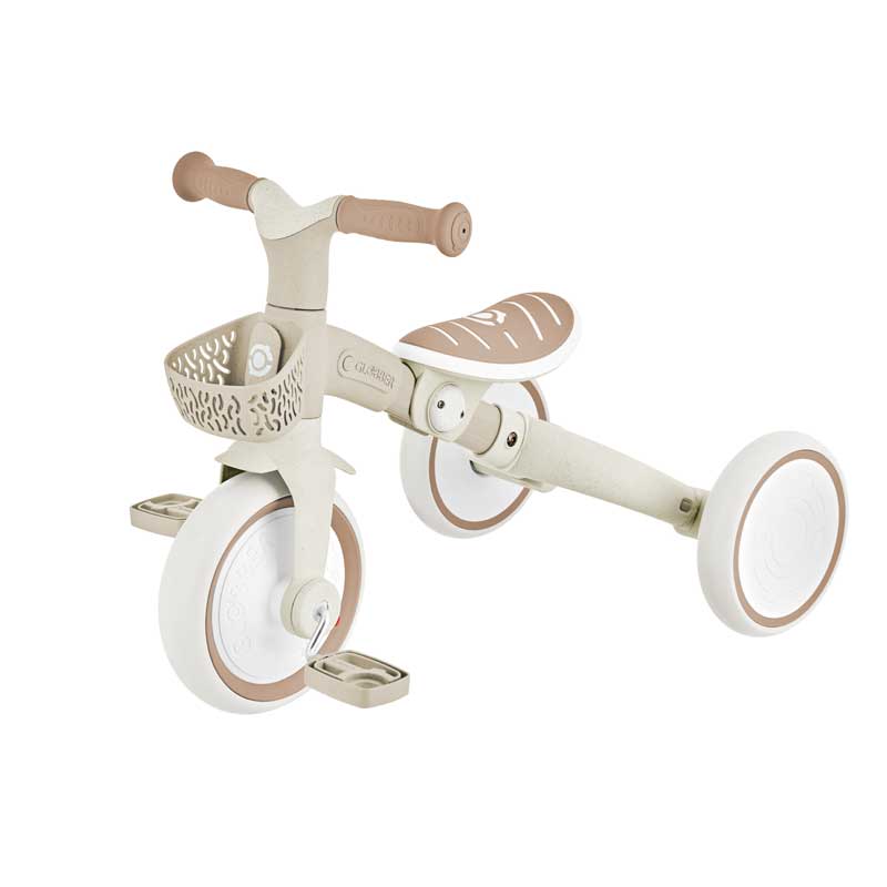 Триколка с родителски контрол 3 в 1 GLOBBER LEARNING TRIKE PLUS ECOLOGIC, бежова