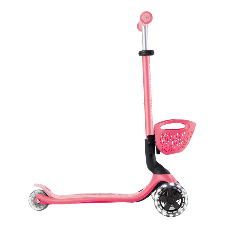 Тротинетка 5 в 1 GLOBBER GO UP BABY LEARN 360° FLASH LIGHTS, розова