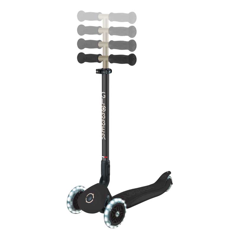 Тротинетка 5 в 1 GLOBBER GO UP DELUXE LIGHTS 360° - черна