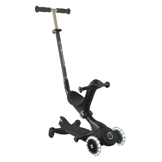 Тротинетка 5 в 1 GLOBBER GO UP DELUXE LIGHTS 360° - черна