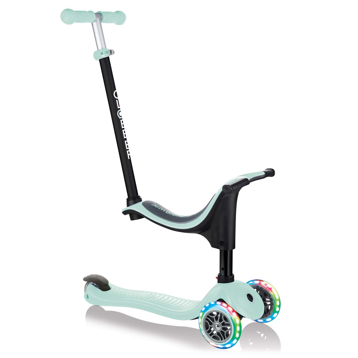 Тротинетка Globber 4 в 1 GO UP Sporty Lights - Ментово зелено