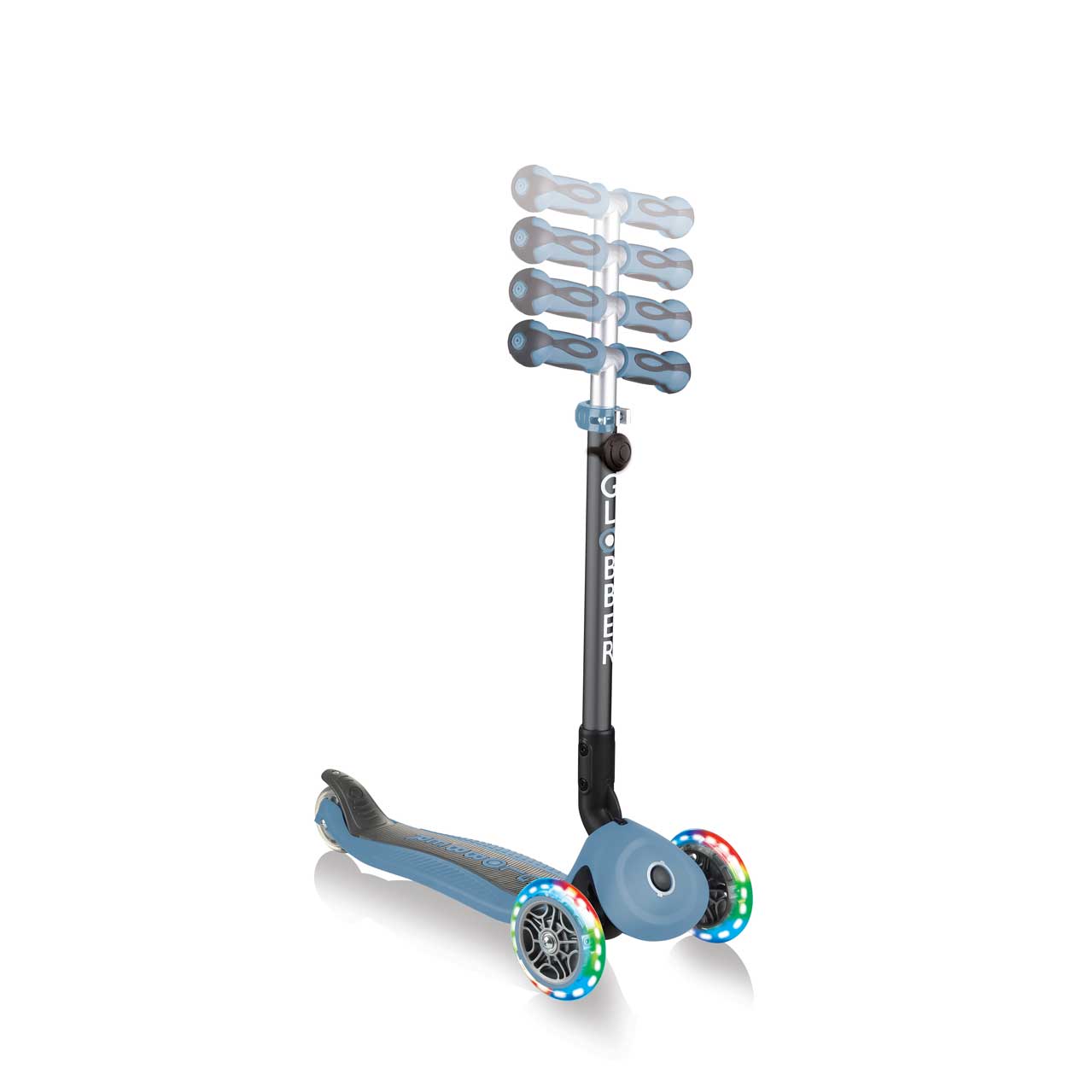 Тротинетка с родителски контрол 5 в 1, GO UP Deluxe Lights - Пастелно синя